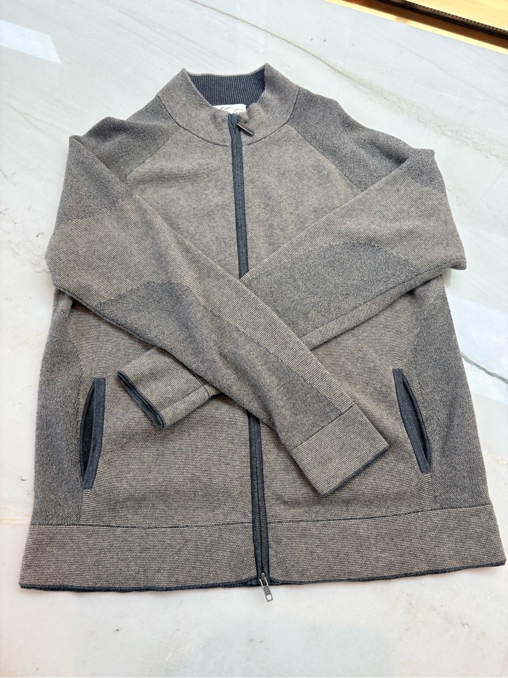 Men's Gray Full-Zip Sweater Jacket